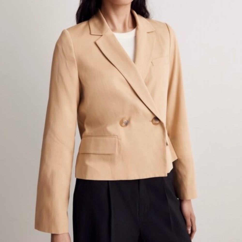 Madewell Drapeweave Caldwell Double-Breasted Short Blazer
